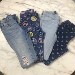 4-Pack of Girls Denim Jeans, Sz 8
